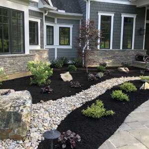 Rock And Mulch Bed